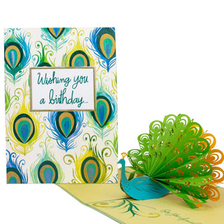 Peacock Birthday Pop-Up Card, featured product photograph