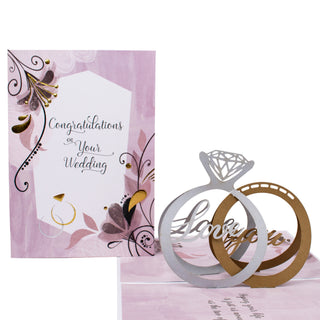 Love You Rings Wedding Pop-Up Card