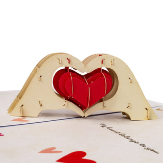Heart Gesture Love Pop-Up Card