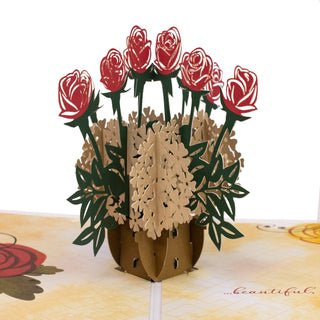Red Roses Birthday Pop-Up Card