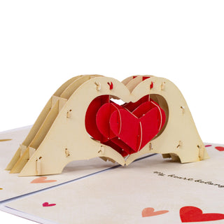 Heart Gesture Love Pop-Up Card