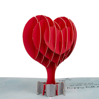 Heart Air Balloon Birthday Pop-Up Card