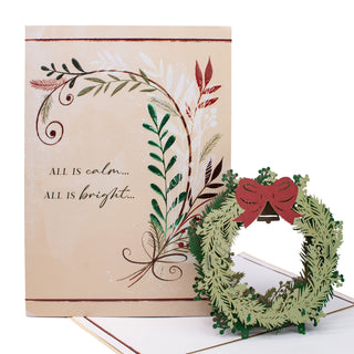 Christmas wreath pop-up card for neighbors