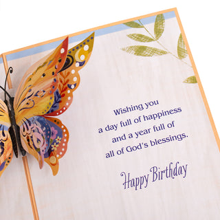 Butterfly Religious Birthday Pop-Up Card