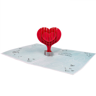 Heart Air Balloon Birthday Pop-Up Card