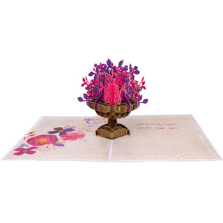 Pink & Purple Roses Birthday Pop-Up Card