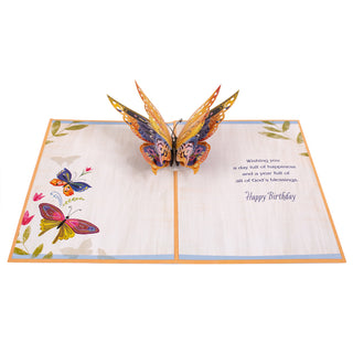 Butterfly Religious Birthday Pop-Up Card