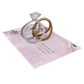 Love You Rings Wedding Pop-Up Card