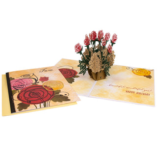 Red Roses Birthday Pop-Up Card