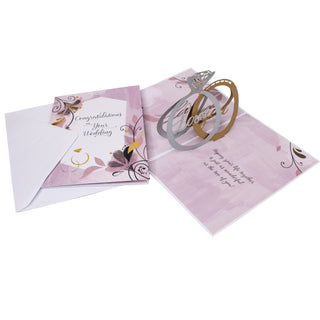 Love You Rings Wedding Pop-Up Card