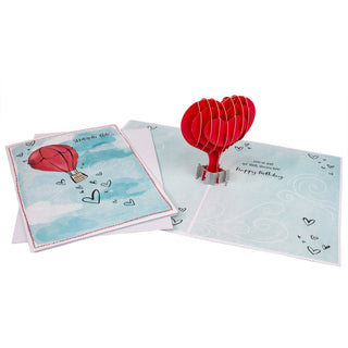 Heart Air Balloon Birthday Pop-Up Card