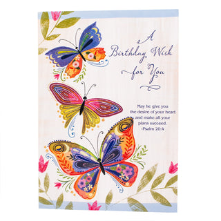 Butterfly Religious Birthday Pop-Up Card