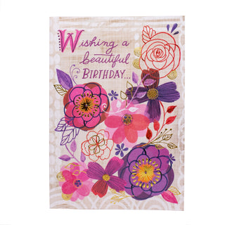 Pink & Purple Roses Birthday Pop-Up Card